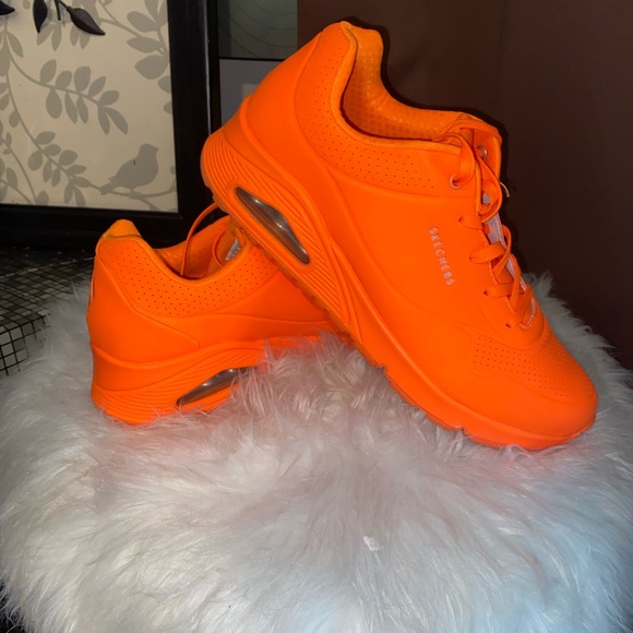 Skechers Shoes - Skechers Uno Neon Orange Athletic Shoes